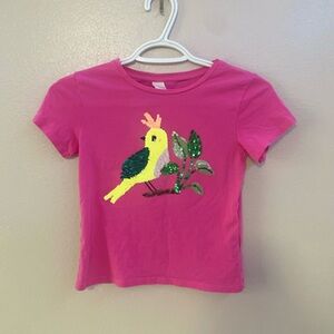 Reversible Sequin Girls Bird Tee